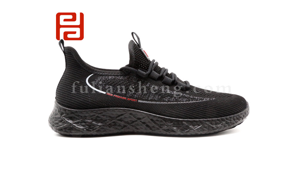 福連升夏季休閑運動漫步鞋飛織透氣軟底舒適男鞋