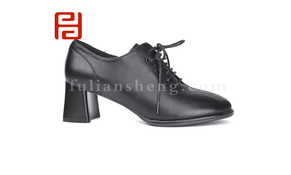 福連升春秋商務工作女鞋單鞋中跟粗跟女鞋