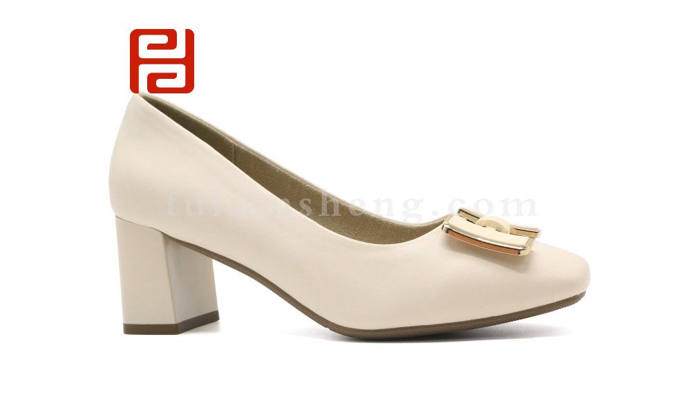 福連升春秋新款魅力時裝女鞋中跟粗跟工作鞋時裝鞋