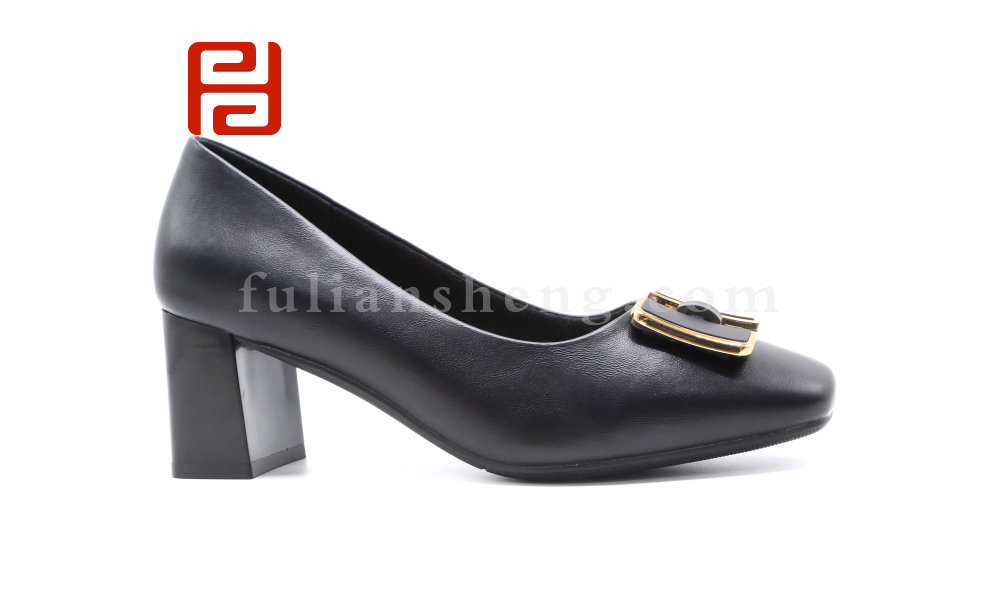 福連升春秋新款魅力時裝女鞋中跟粗跟工作鞋時裝鞋