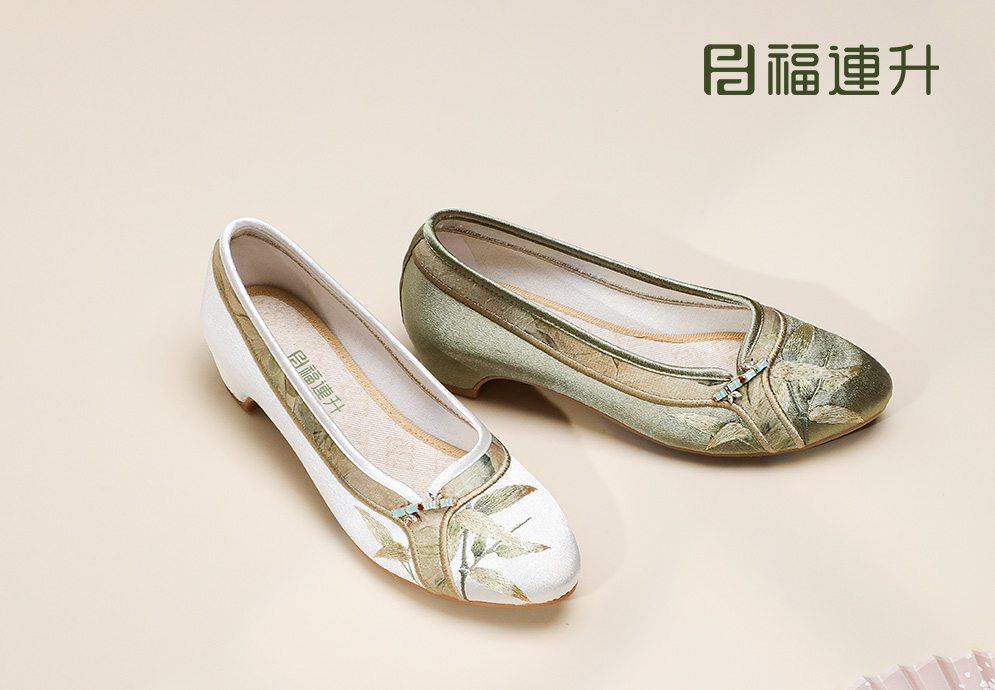 福連升春季新款漢唐風韻繡花女鞋