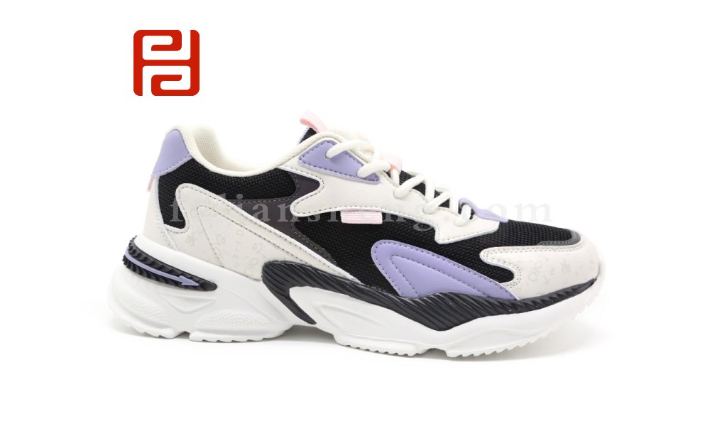 福連升休閑運動女鞋復古拼色時尚休閑運動鞋舒適透氣圖片