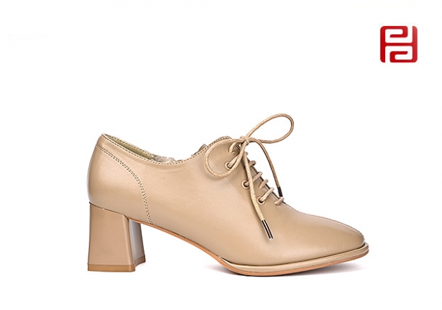 福連升春秋商務工作女鞋單鞋中跟粗跟女鞋