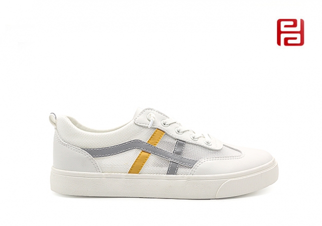 福連升夏季休閑網(wǎng)布透氣舒適小白鞋平底阿甘鞋男鞋